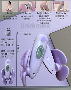 İç Bacak Egzersiz Aleti Kegel Pelvik Kas Cihazı Kalça Kol Sıkılaştırıcı Sayaçlı Kalori Ölçer Mor