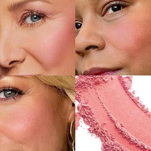 Baked Blush Marbleized Powder Blush for Cheeks, Creamy Lightweight Natural Finish, Infused with Vitamin E, Vegan & Cruelty Free, Talc Free - #002 CREAM ROSES(#001 FANTASY PRINCESS,0.32 Ounce (Pack of 1))