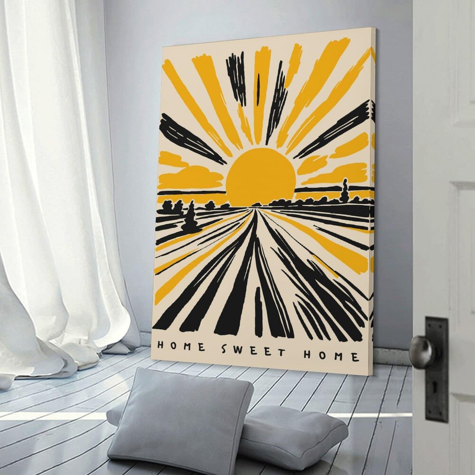 Junmoney Home Sweet Home Landscape Art Wall Art Print 16x24inch(40x60cm), for Home, Office, Studio Or Guest Room, A Flexible Wall Accent for Shared Spaces