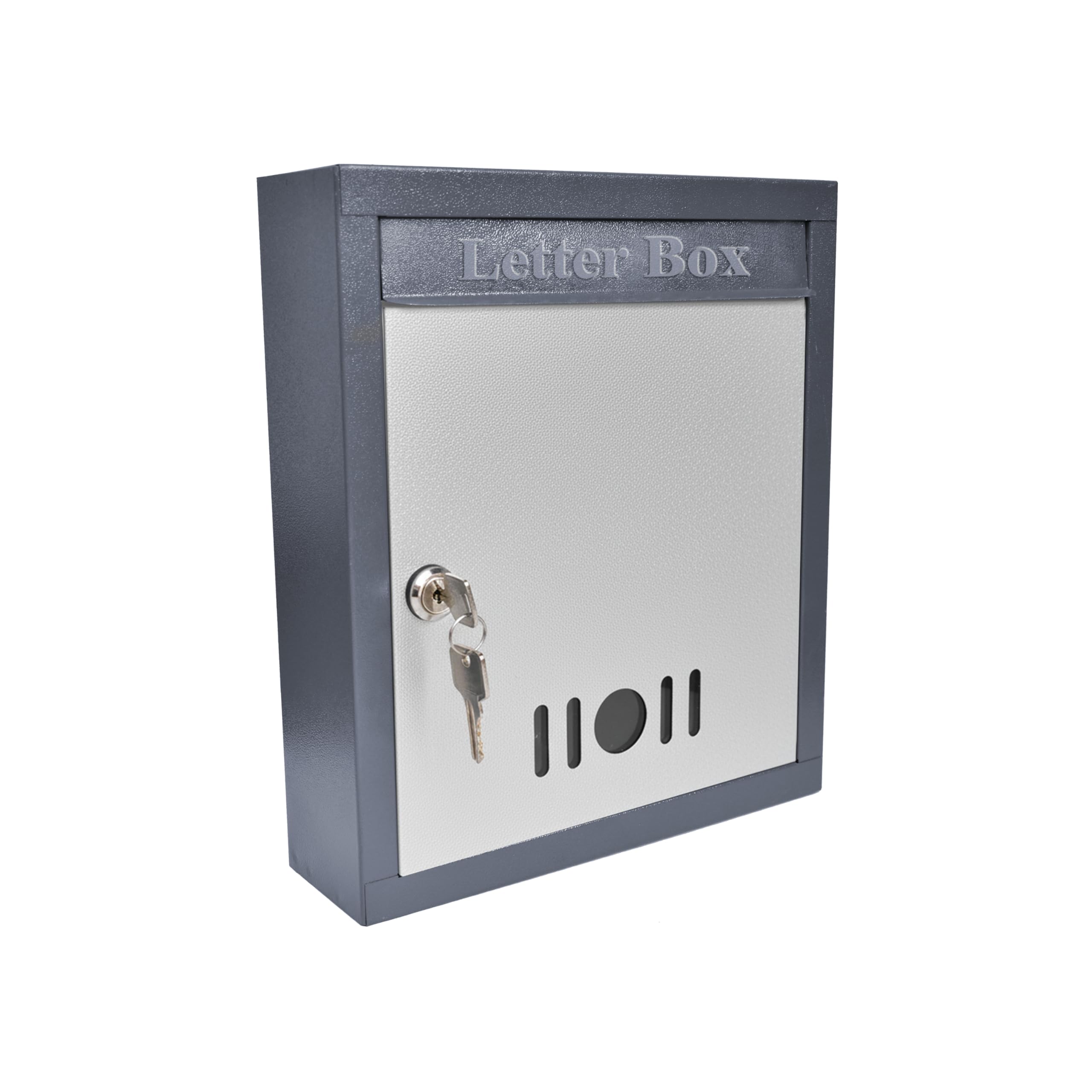Plantex Wall Mount Letter Box - Suggestion Box/Mail Box/Post Box for Home gate with Secure Key Lock - (Dark Grey) A4 Size