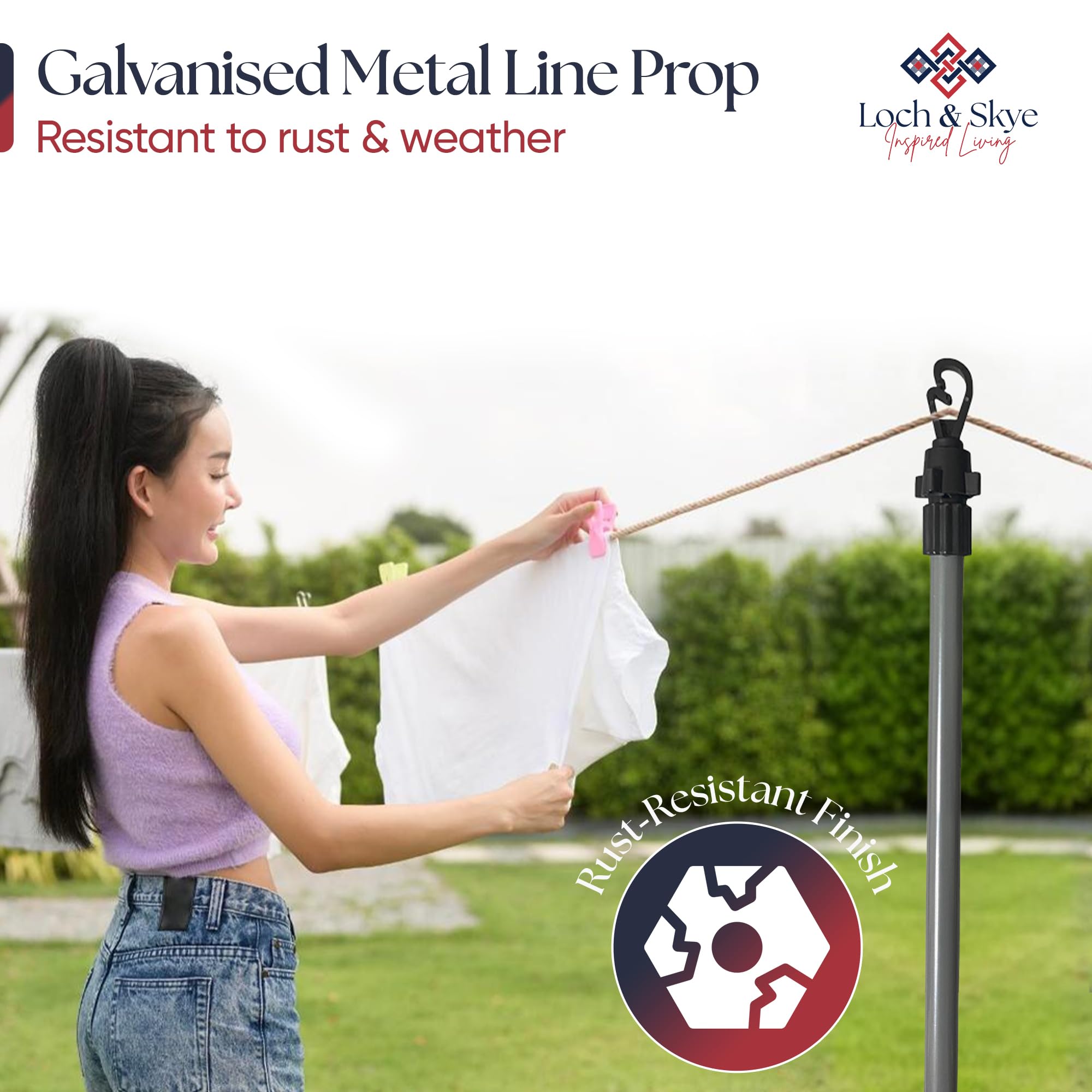 Extendable Prop Line Heavy Duty Clothe Washing Pole Outdoor Support Dryover 2.6m Extendable Prop Line Heavy Duty Clothe Washing Pole Outdoor Support Dryover 2.6m