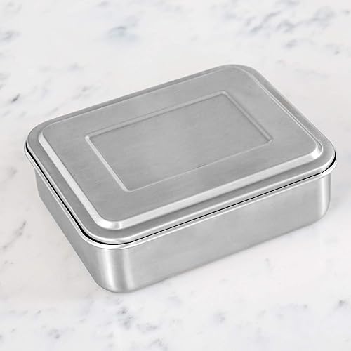 Vista 22 de WeeSprout Caja Bento de acero inoxidable 18/8 (grande) – Lonchera metálica de 3 compartimentos, silicona antideslizante, para niños y adultos
