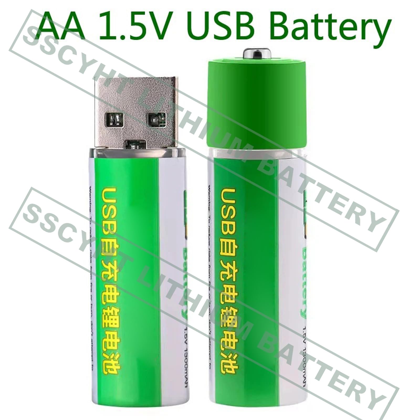 Batería de polímero de Litio AA Recargable por USB, batería de Repuesto de 1,5 V, 1300mAh, Carga rápida, 2000 ciclos