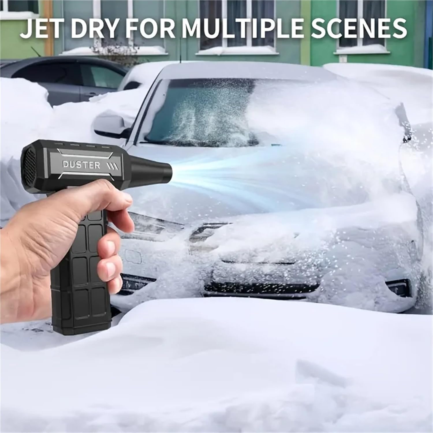 1多機能ポータブル高速ターボハンドヘルドファン、高出力自動車電子製品屋外除雪キャンプco(1PCS-Orange-1)