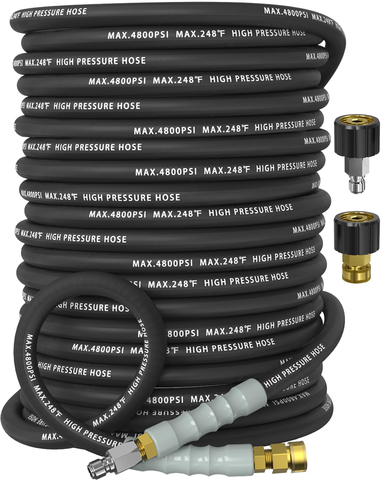3/8" ID 4800PSI Pressure Washer Hose 150FT, Steel Wire Braided Hose