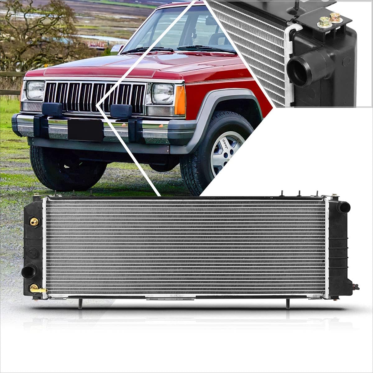 DPI-78 OE Factory Style Aluminum Core Radiator Compatible with 84-90 Jeep Cherokee/87-90 Comanche/Wagoneer 4.0L