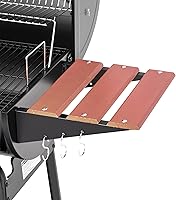 Vista 10 de Royal Gourmet CC1830V - Parrilla de carbón de 30 barriles con mesa lateral delantera pintada en madera, 4045 cm² de espacio de cocción