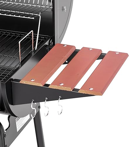 Miniatura 10 de Royal Gourmet CC1830V - Parrilla de carbón de 30 barriles con mesa lateral delantera pintada en madera, 4045 cm² de espacio de cocción