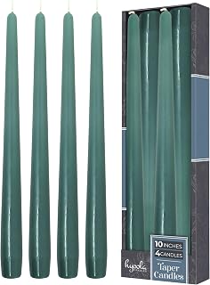 Tall Taper Candles - 10 Inch Sage Green Unscented Dripless Taper Candles - 8 Hour Burn Time - 4 Pack