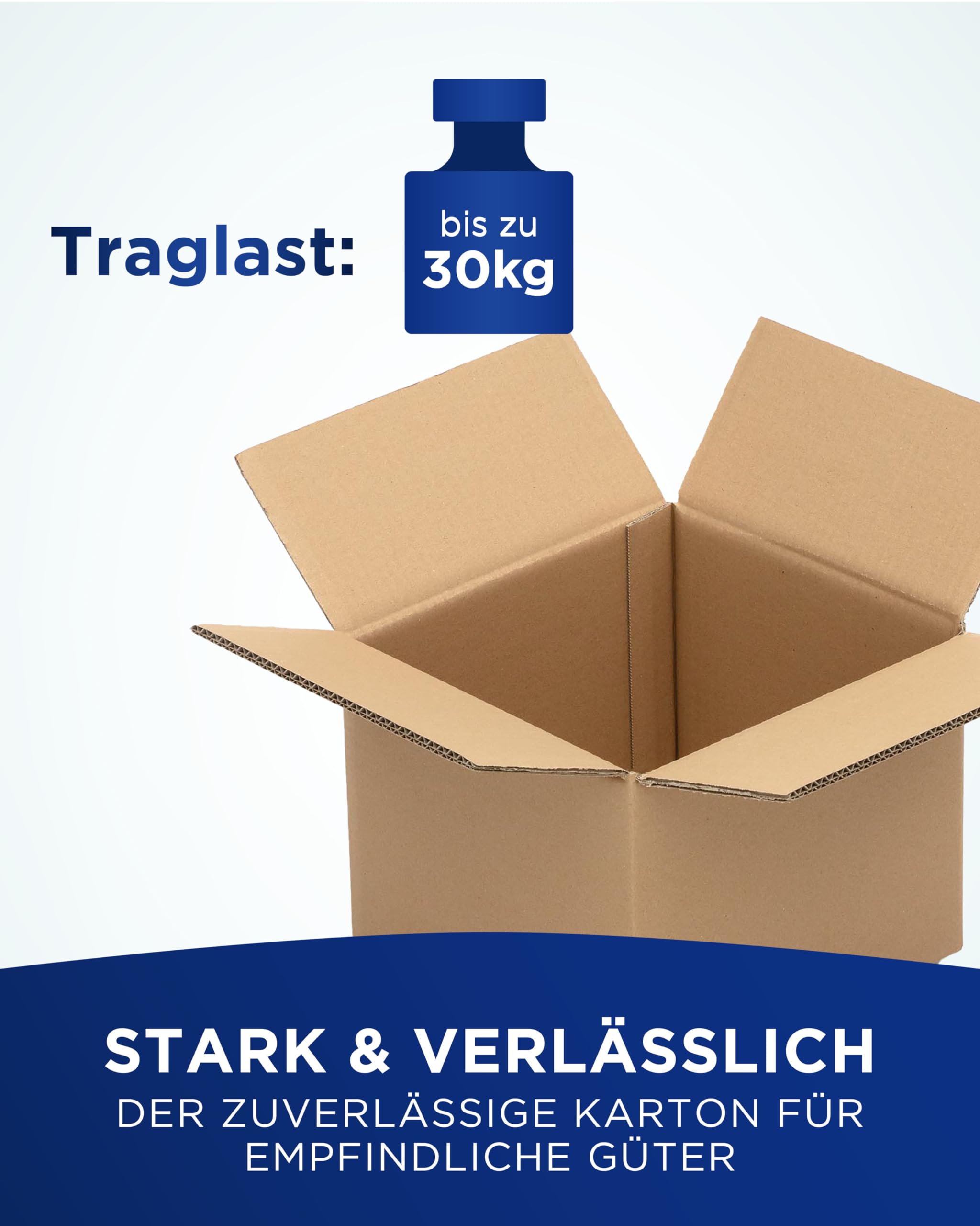 KK Verpackungen Versandkartons 260 x 240 x 200 mm Braun 2-wellig (Außenmaß 268 x 254 x 223 mm) | 50 Stück, Faltkartons Kartons geeignet für Versand als DHL Paket DPD Hermes GLS Paketklasse S (KK43)