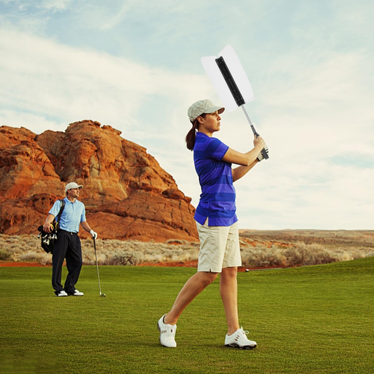 Golf Swing Fan Trainer Power Fan Training Aids for Junior Golf Swing Practice Improve Forearm Strength and Batting Accuracy