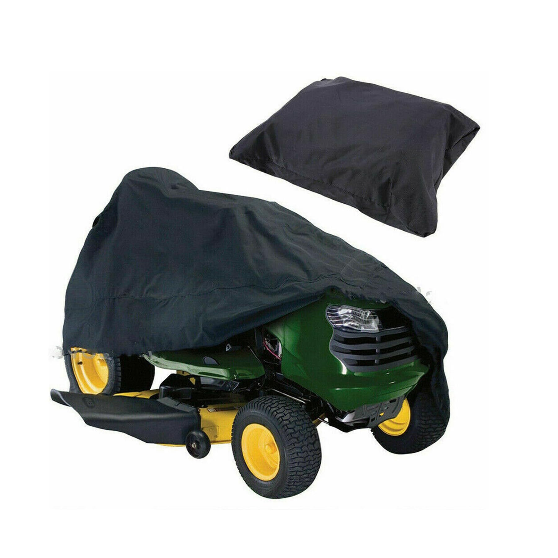 Funda protectora universal para cortacésped con bolsa de almacenamiento, impermeable, resistente a los rayos UV, para tractor de jardín al aire libre (negro, XXL)