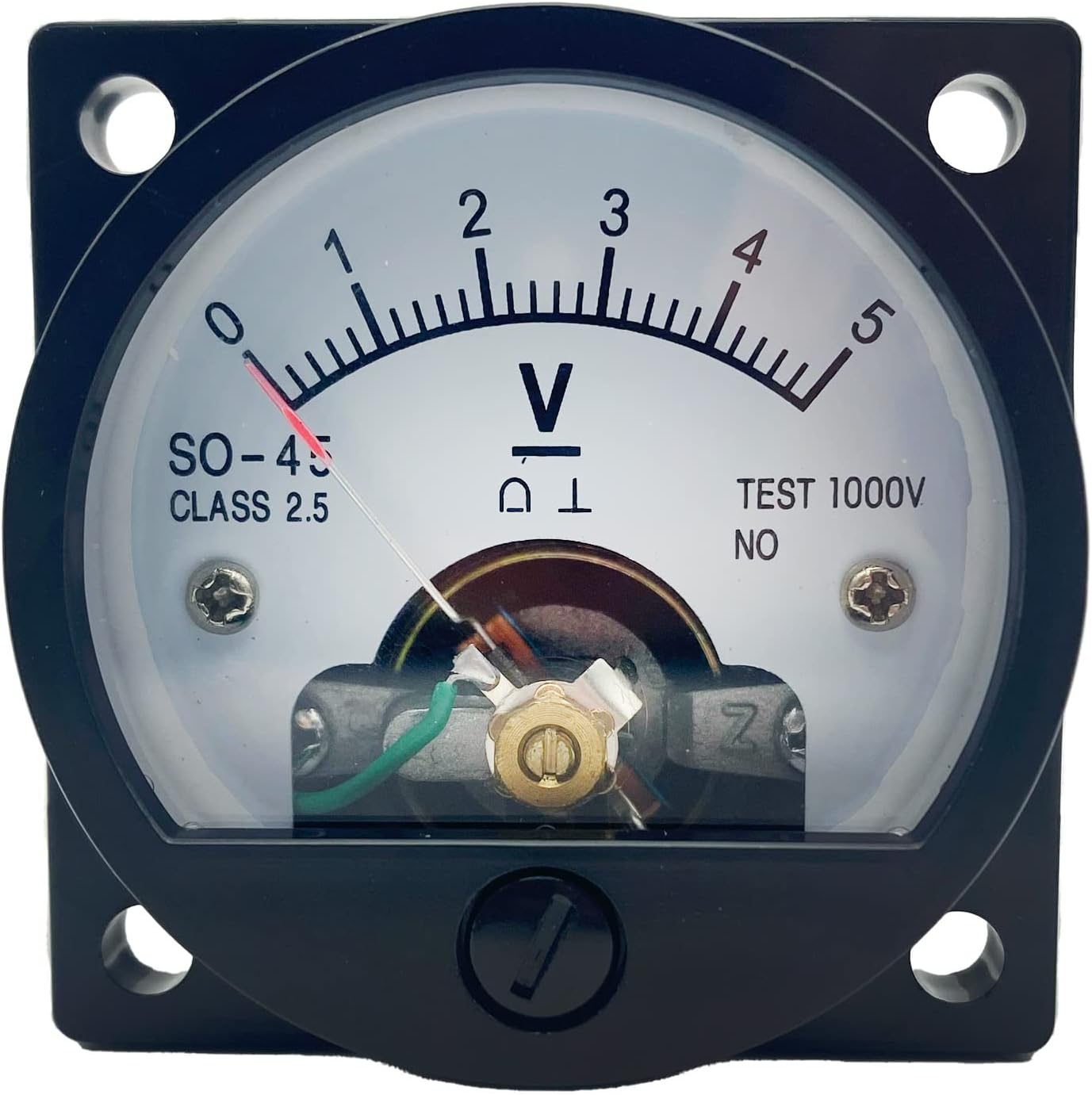 Analog Dial Panel Meter Voltmeter Gauge SO-45 DC 0-5V Round Current Measuring Ammeter