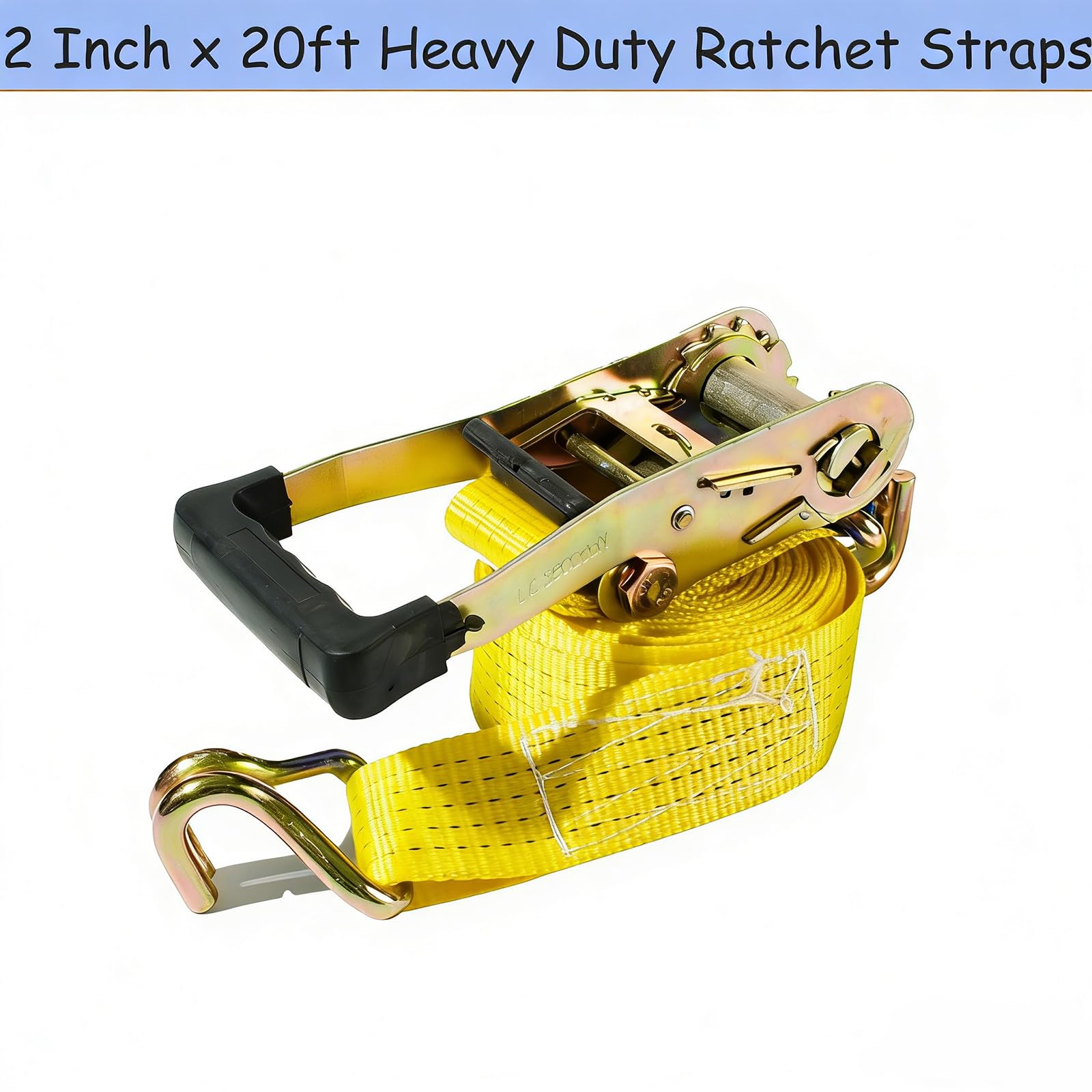 4 Stück 5,1 cm Ratschengurte strapazierfähig, 3991,6 kg Bruchfestigkeit, 6 m Spanngurte Ratsche mit Doppel-J-Haken, Cargo-Ratschengurte für LKW, Anhänger, Motorrad
