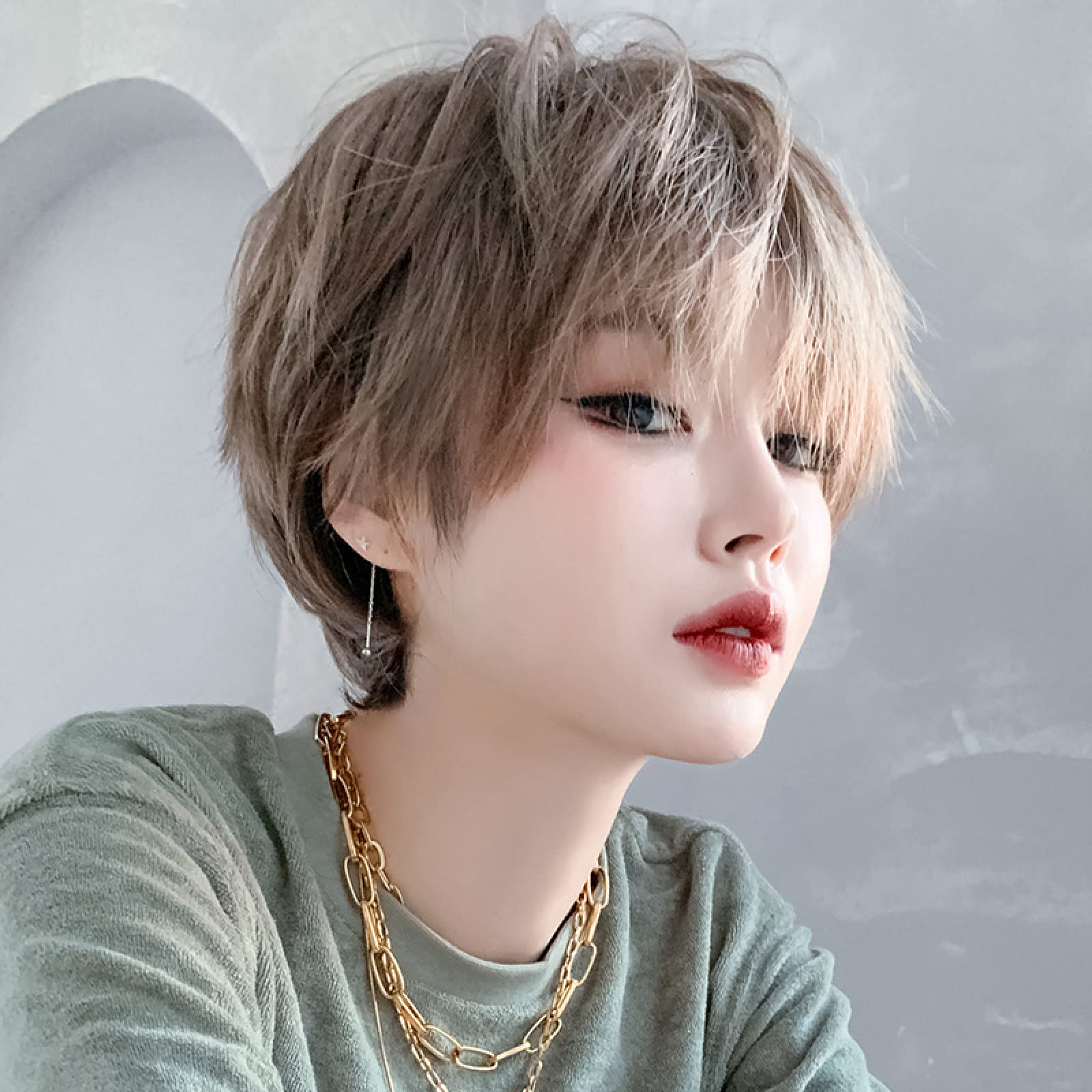 Amazon.co.jp: YBY 人気ウィッグ女性ショートヘアニュートラル