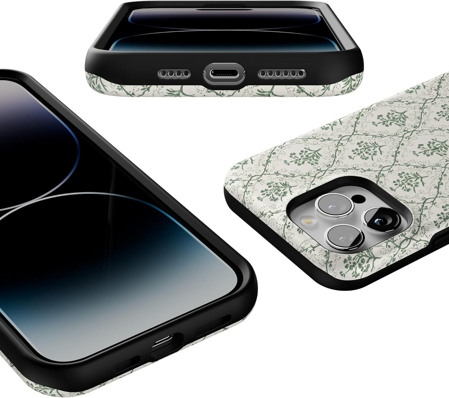 Casely iPhone 14 Pro Case | Sage Tapestry | Floral Vines | Bold Protective Design | Compatible with MagSafe
