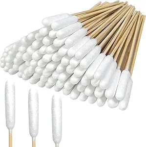 100 Pcs Large Cotton Swabs for Pet Care, 6 Inch Long Cotton Swabs with Bamboo Handle, Professional Dog Ear Swabs, Absorbency Big Cotton Tips, Pet Cleaning Solution Supplies