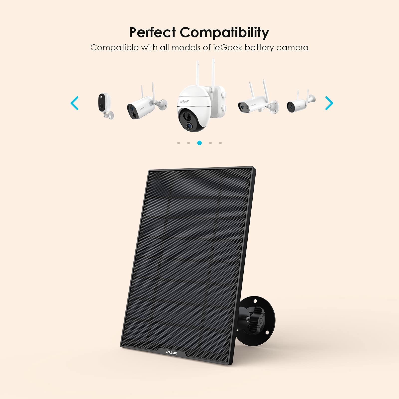 Amazon.co.jp: ieGeek 防犯カメラ用ソーラーパネル 太陽光パネル