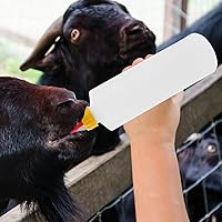 Vista 6 de Tofficu Paquete de 5 botellas de alimentación de animales pequeños de 13.5 onzas para corderos, niños y terneros, botellas de plástico para leche