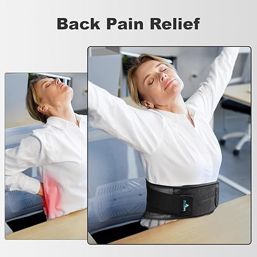 Miniatura 4 de AllyFlex Sports Soporte de espalda ligero para hombres y mujeres debajo del uniforme, almohadillas lumbares médicas 3D dobles para aliviar el dolor