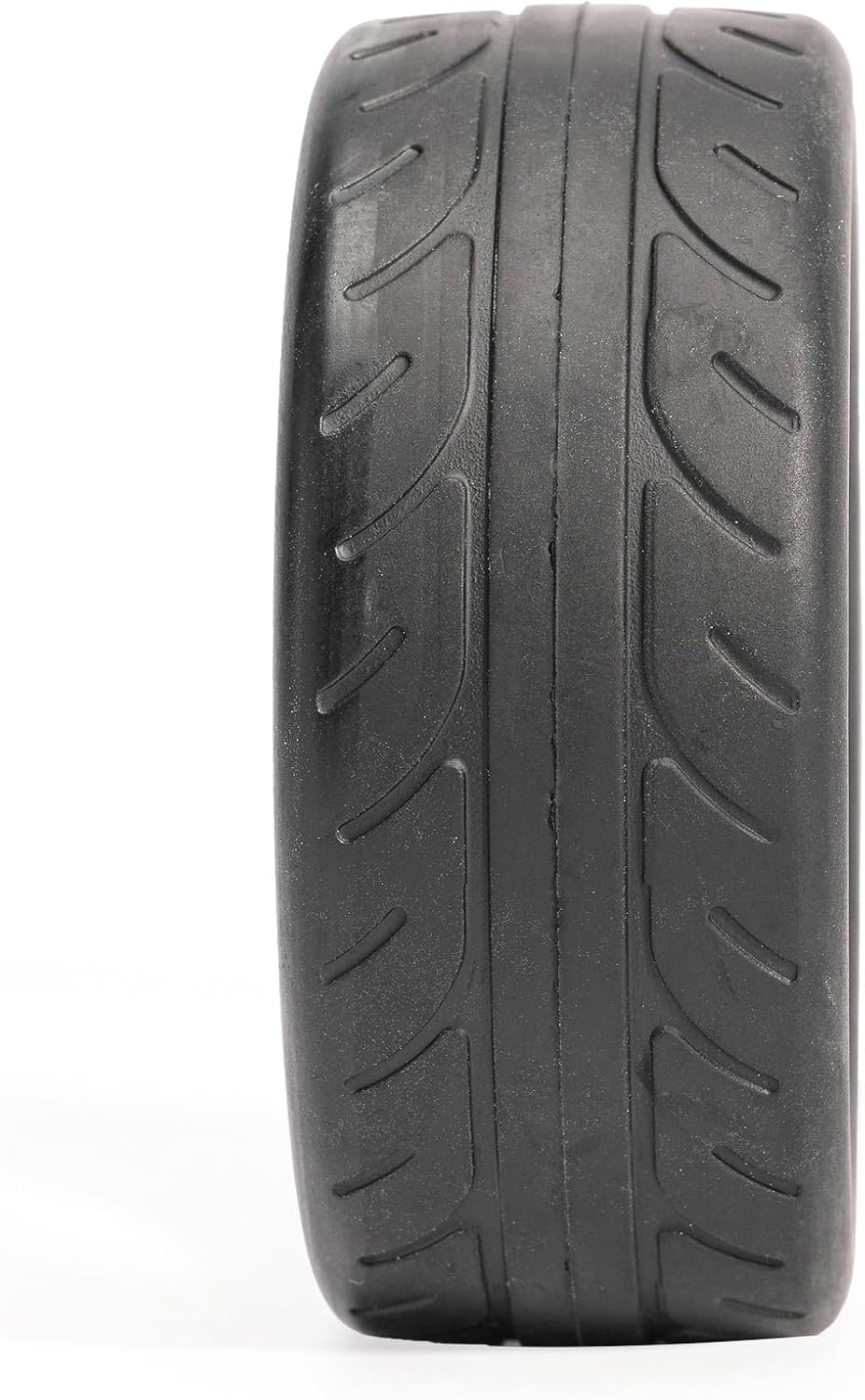 Pre-Glued Street Tire & Wheel Set for 1/10 1/12 RC Car for HSP 94123, Tamiya TT01 / XV01, MJX 10303, Kyosho FW06, 68 x 28 mm Rubber, 12 mm Hex Nylon Wheels, 4 pcs, Black