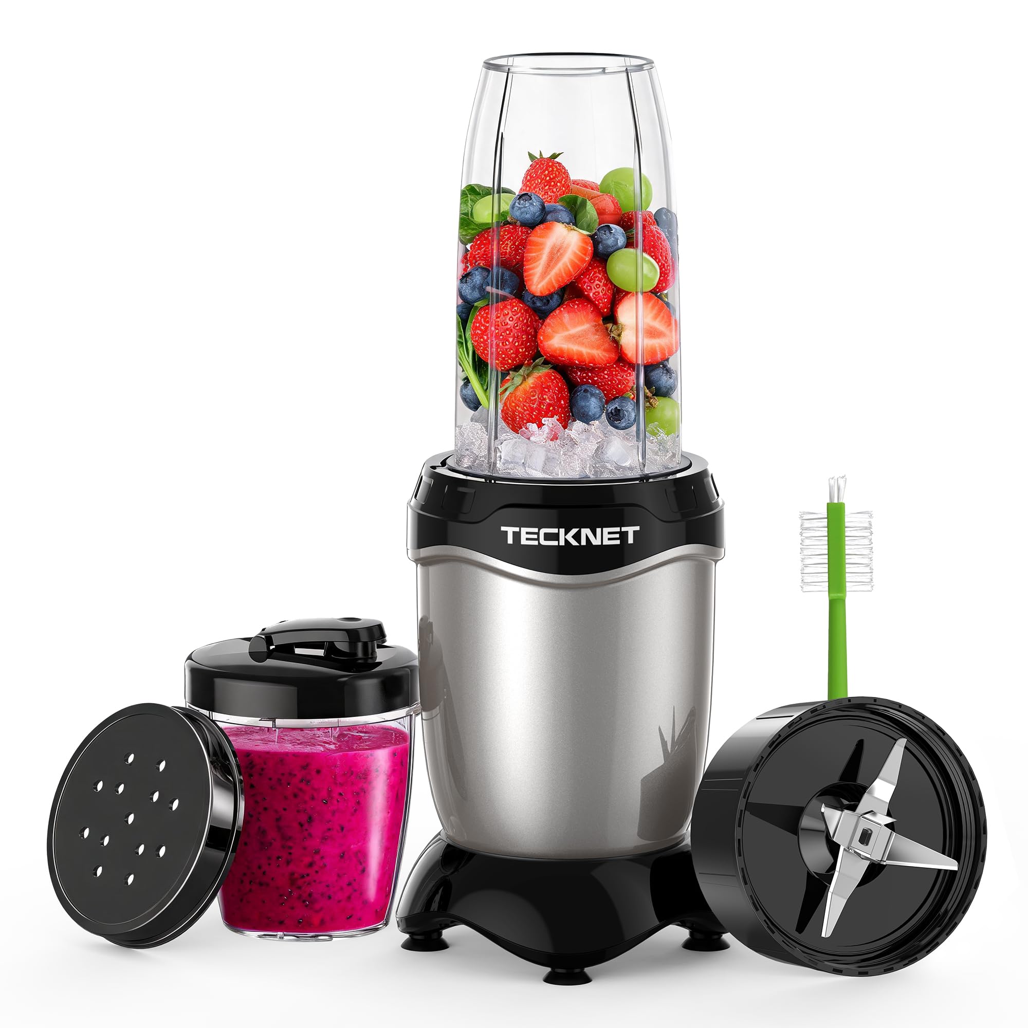 TECKNET 600W Powerful Personal Blender Smoothie Maker, Space Silver