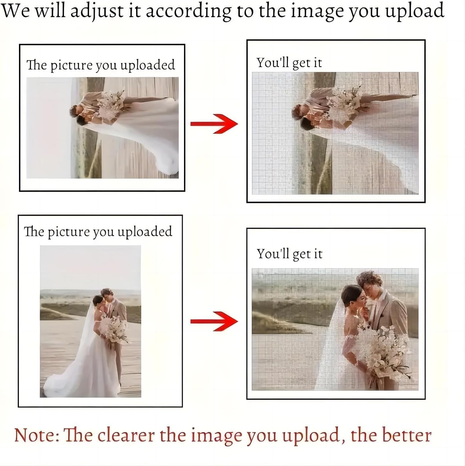 Custom Jigsaw Puzzle from Photos 1000/500/300/200 Pieces - Personalized Puzzle Gifts for Family,Friend,Couples Lovers, Custom Puzzle for Birthday,Wedding, Graduation, Christmas (500PCS)