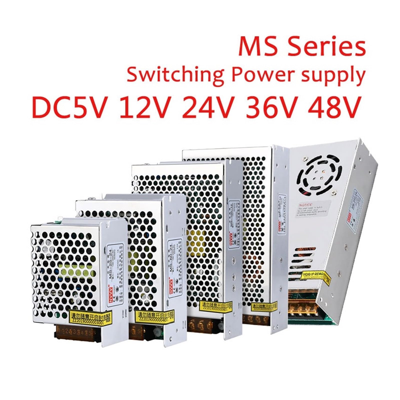 Transformador de iluminación de fuente de alimentación LED MS-15w-350w CA a CC 5v 12v 24v 48v adaptador de fuente for convertidor de tira Led CC(12V,15W)