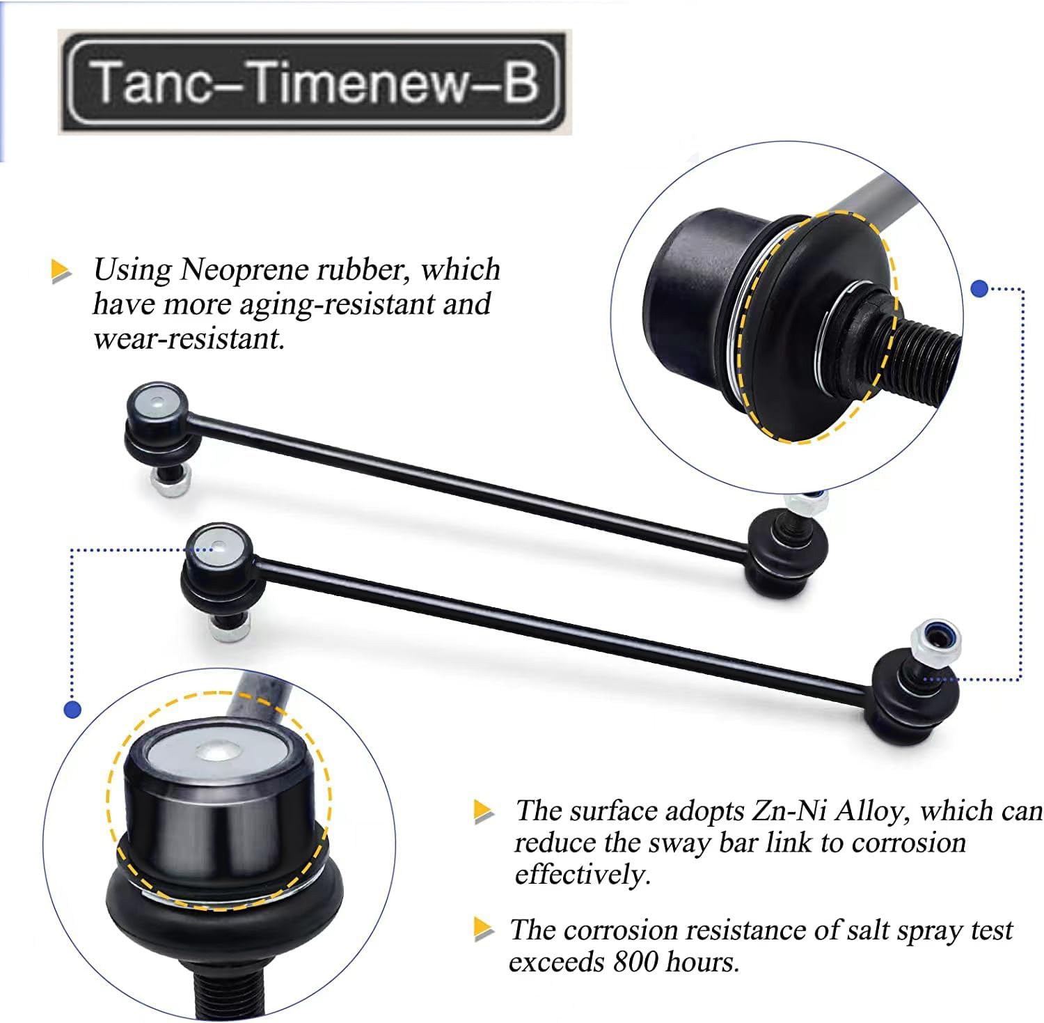 2Pcs Front Sway Bar Stabilizer Link Kit for 2005-2012 Ford Escape/for 2005-2011 Mazda Tribute/for 2005-2011 Mercury Mariner/for 2006-2012 Mitsubishi Eclipse/for 2001-2005 Toyota RAV4