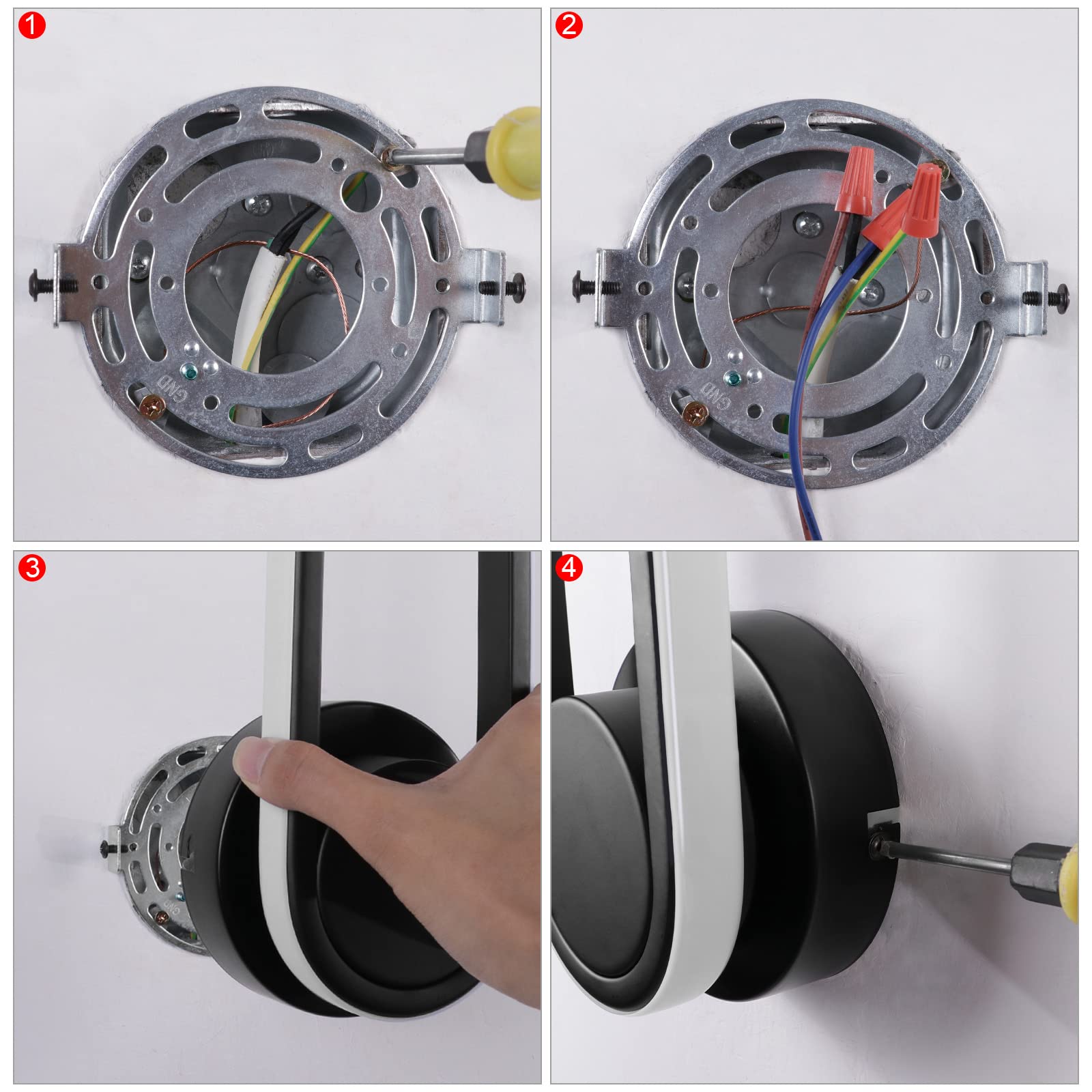 Aplique de pared interior moderno de 12 W, giratorio, 330°, LED, negro, para dormitorio, sala de estar, hotel, pasillo, pasillo, pasillo, blanco frío, 6000 K 7