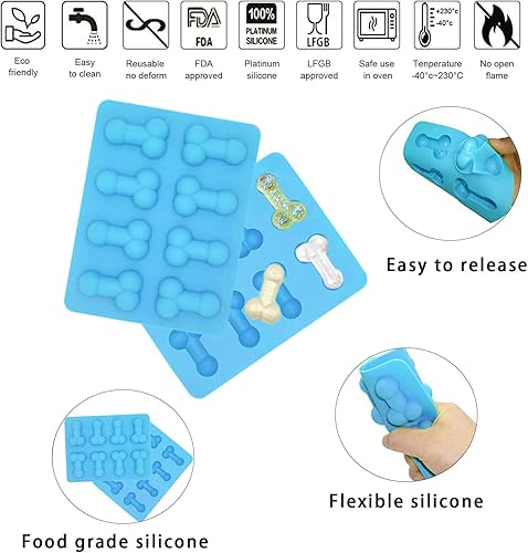 Miniatura 3 de Moluds de bandeja para cubitos de hielo, 2 unidades, silicona para hornear, pastel, chocolate, herramientas para una sola fiesta, cumpleaños,