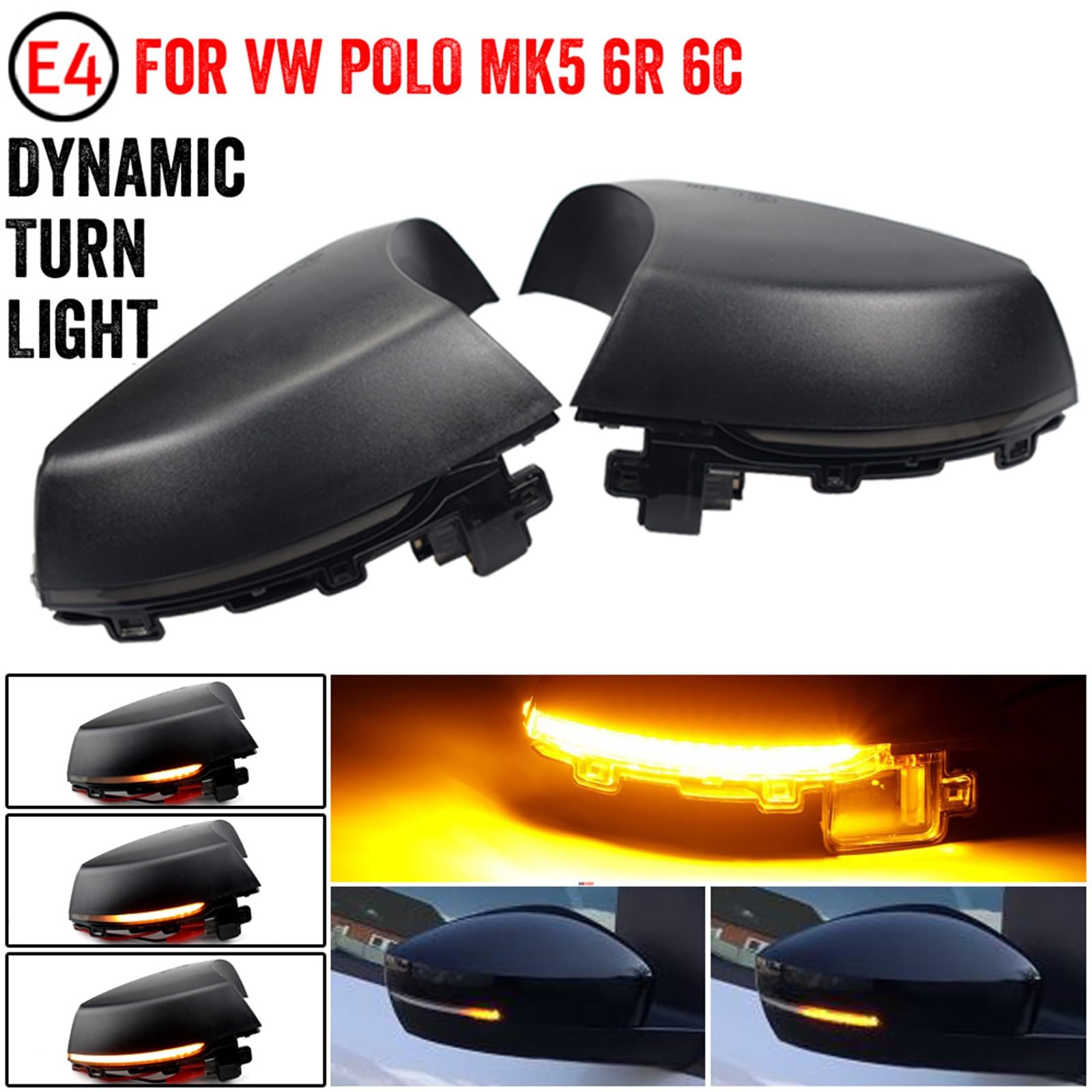 Dynamiczny kierunkowskaz świetlny boczny kierunkowskaz w lusterku migacz, dla volkswagena, dla POLO, MK5 6R 6C 2009-2013 2014 2015 2016 2017 dynamiczne kierunkowskazy