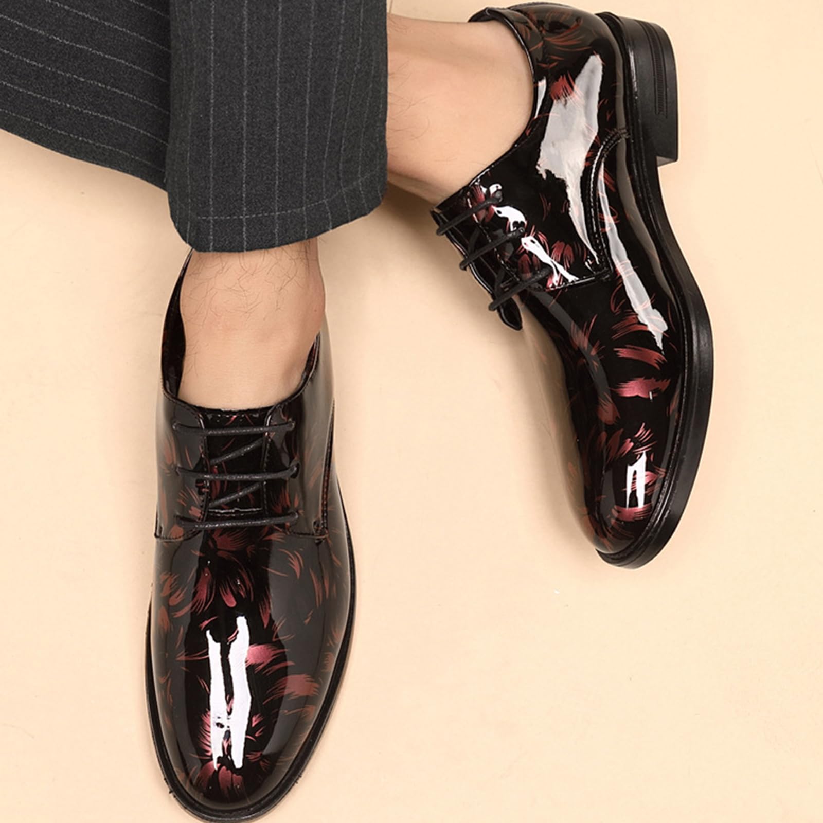 Scarpe Eleganti da Uomo Scarpe Oxford Stringate in Pelle PU | basse antiscivolo Classiche Casual A Punta Festa Cerimonia Matrimonio