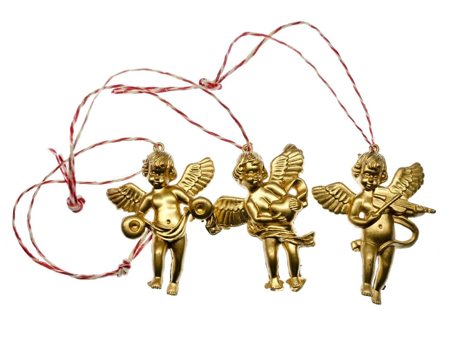 Ange putte pendentif doré de Noël Miniblings coffret cadeau 3 pièces