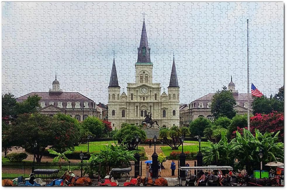 USA America Jackson Square New Orleans Jigsaw Puzzle 1000 Piece Travel Souvenir Wooden