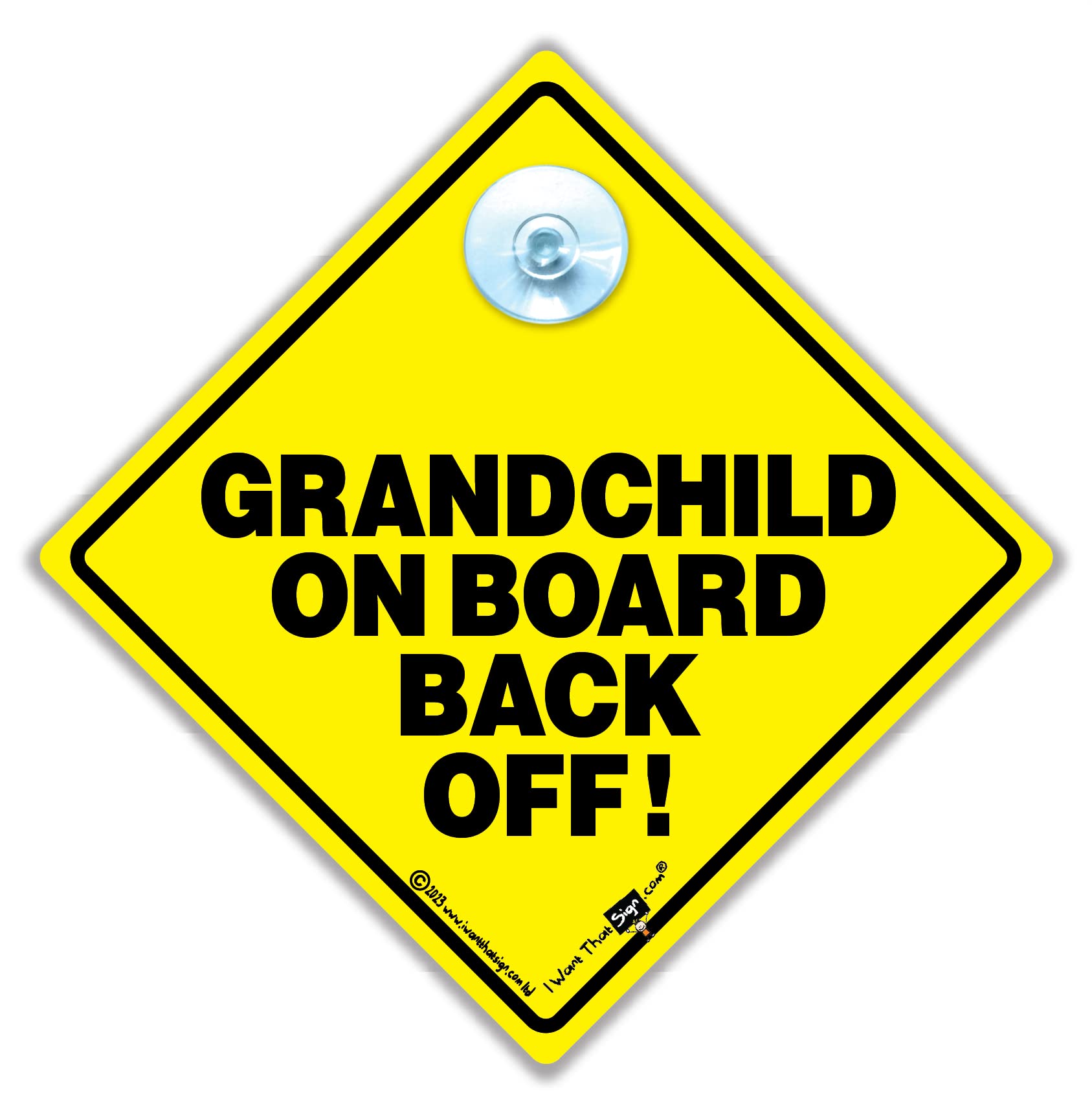 Grandchild On Board Back Off Car Sign, Baby on Board Sign