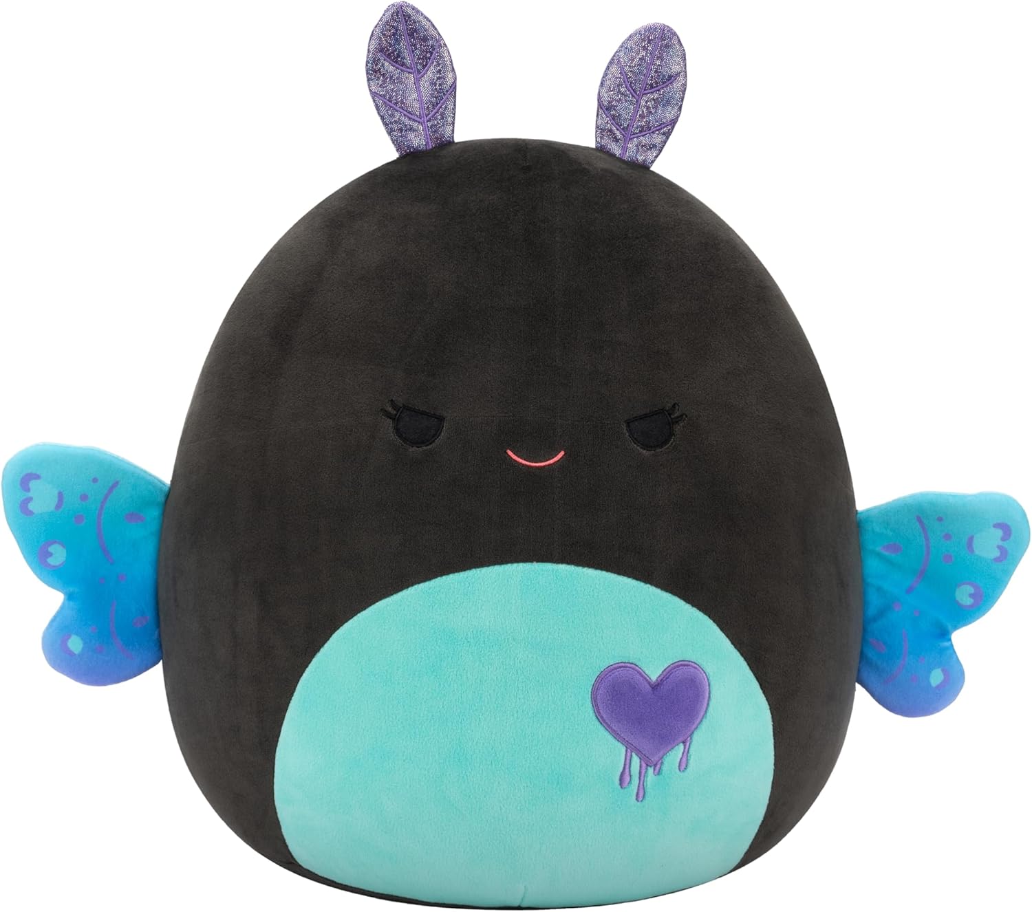 Squishmallows Original 14in Salem The Mischievous Black and Teal Moth – Official Jazwares Plush (Large) Black/Teal Moth