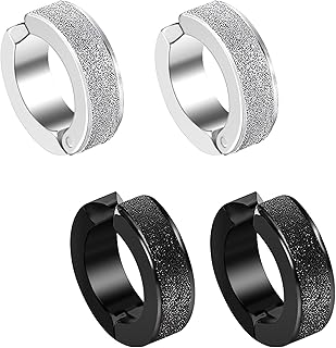 イヤリング メンズ レディース ジカルステンレス製 かっこいい フェイクピアス メンズ 金属アレルギー対応 アクセサリー 誕生日 記念 クリスマス プレゼント イヤーカフ メンズ シルバー&ブラック 2色 ノンホールピアス メンズ
