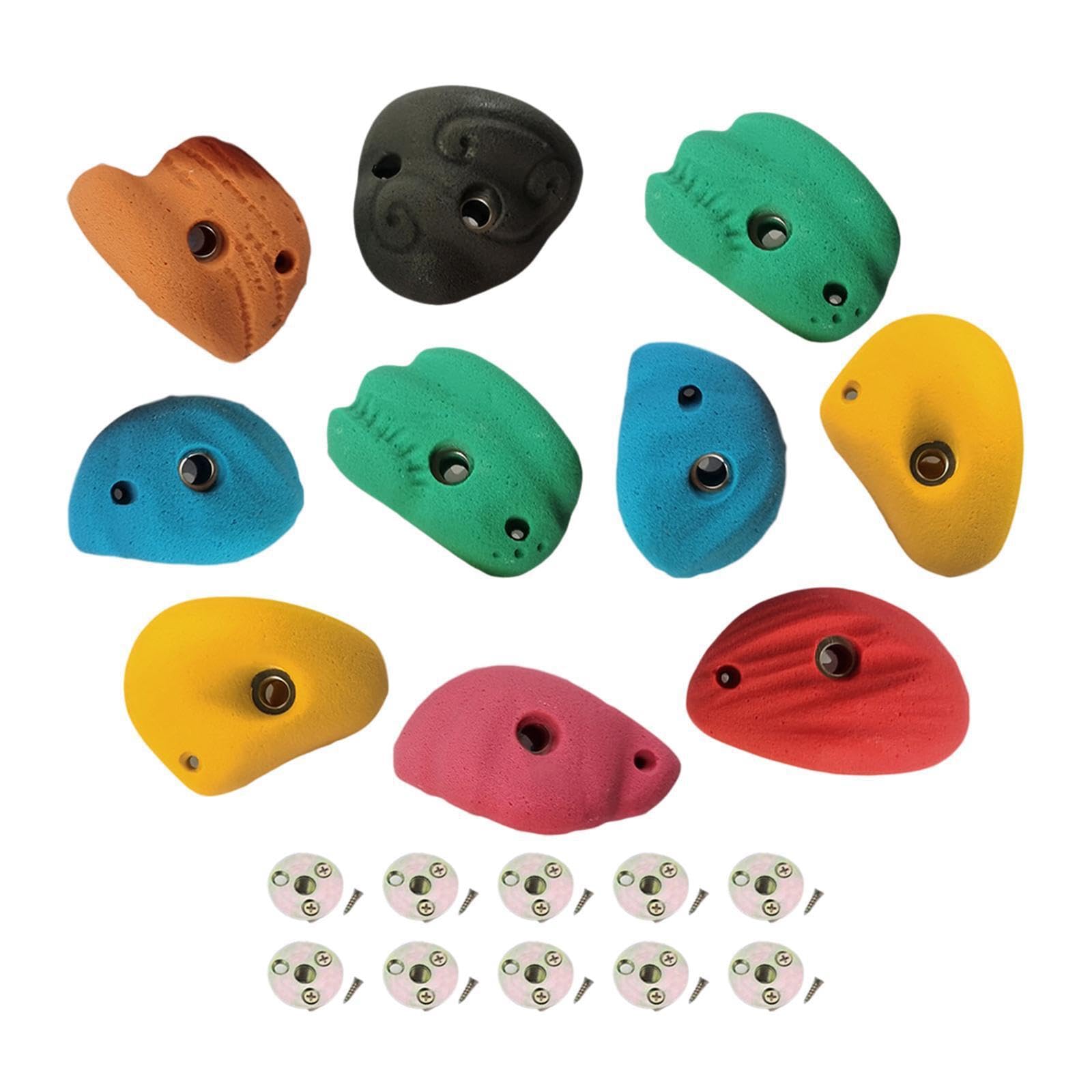 Kit per Arrampicata su Parete di Roccia per Principianti, buona Presa, Resina ad Resistenza Testurizzata, Varie Forme, Prese per Arrampicata per