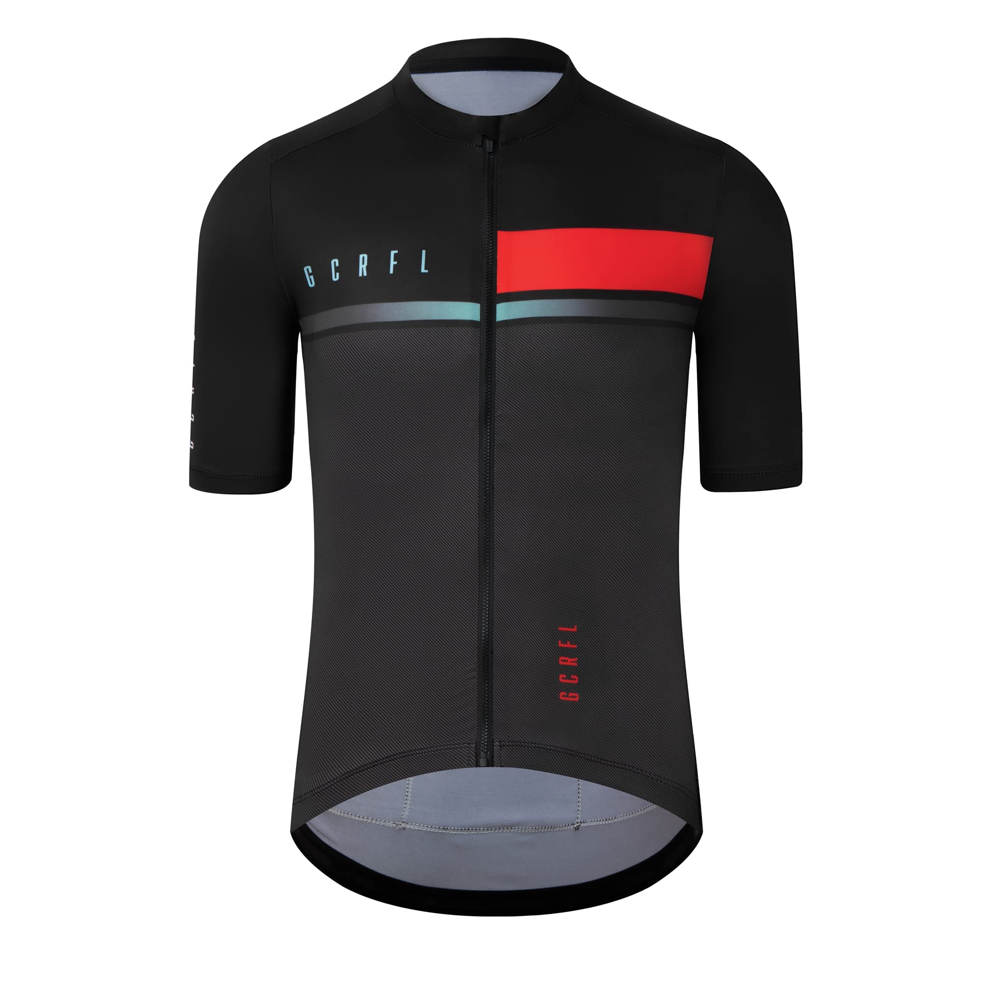 GCRFL Cycling Jersey Men Shorts Sleeves Road Bike Jersey Bicycle Tops Shirt, Zipper Pocket UPF 50+ Lightweight PRO Race Fit