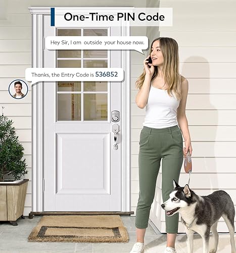 Miniatura 4 de TEEHO Cerradura de puerta de entrada sin llave con juego de asa, cerraduras inteligentes digitales electrónicas para puerta delantera con 2 llaves,