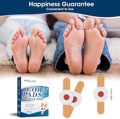 Miniatura 5 de Removedores de maíz para pies, paquete de 24, eliminadores de maíz para dedos de los pies, almohadillas para eliminar maíz (24 unidades)