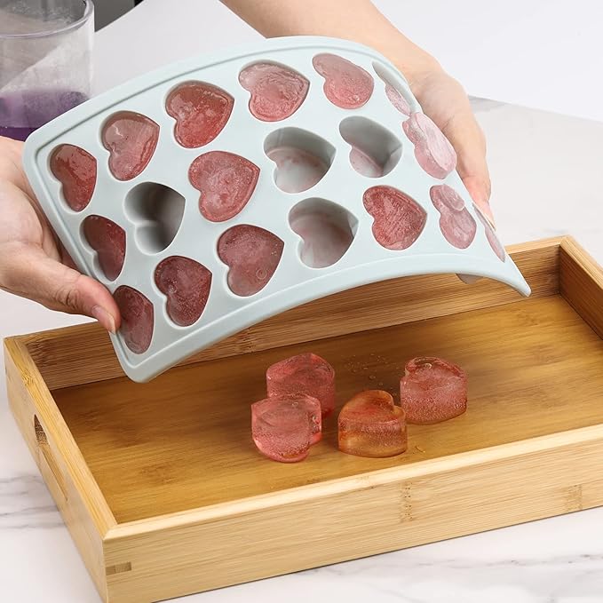Molde de silicona para cubitos de hielo en forma de corazón con tapa miniatura 5