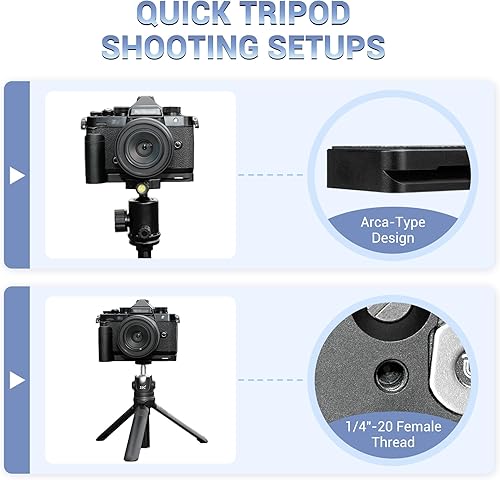 Miniatura 4 de JJC Soporte en L de agarre de mano de metal sólido para cámara Nikon Zf, para soporte Airtag, empuñadura Nikon Zf, almohadillas antideslizantes, con