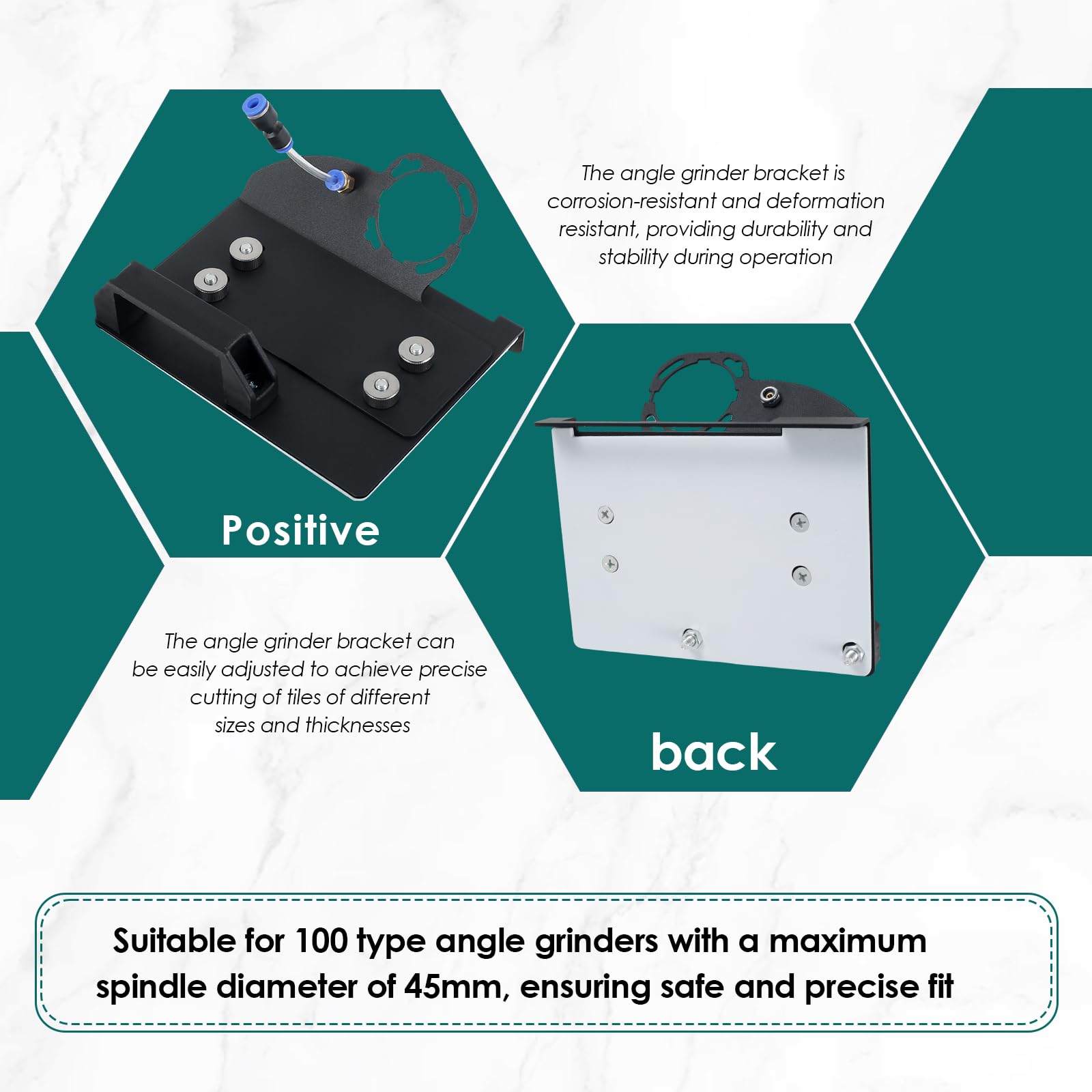 LYDODOKA Angle Grinder Stand for Tile 45° Chamfer Cutting, Tile Cutter Tool 45 Degree Ceramic Tile Chamfer, Angle Grinder Holder Tile Tools, Cutting Bracket for 100-Type Angle Grinders, Black