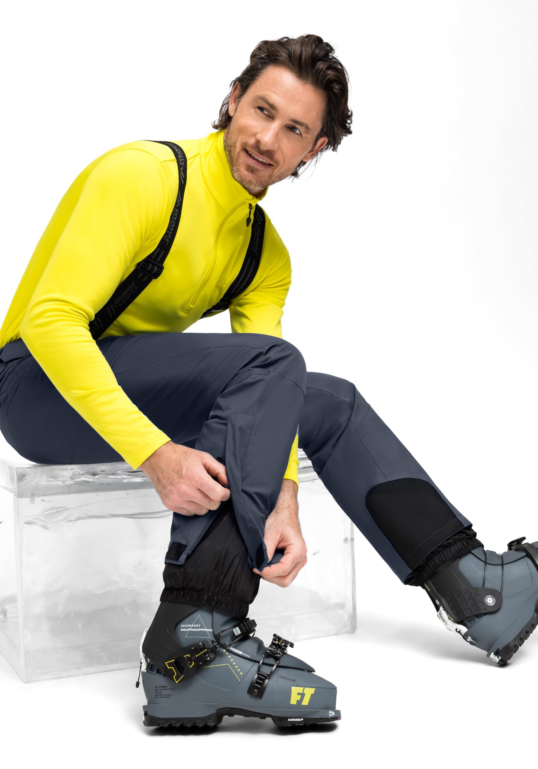 Maier Sports Anton 2 Herren Skihose wasserdichte Schneehose mit Hosenträgern Stretchmaterial mTEX Wetterschutz