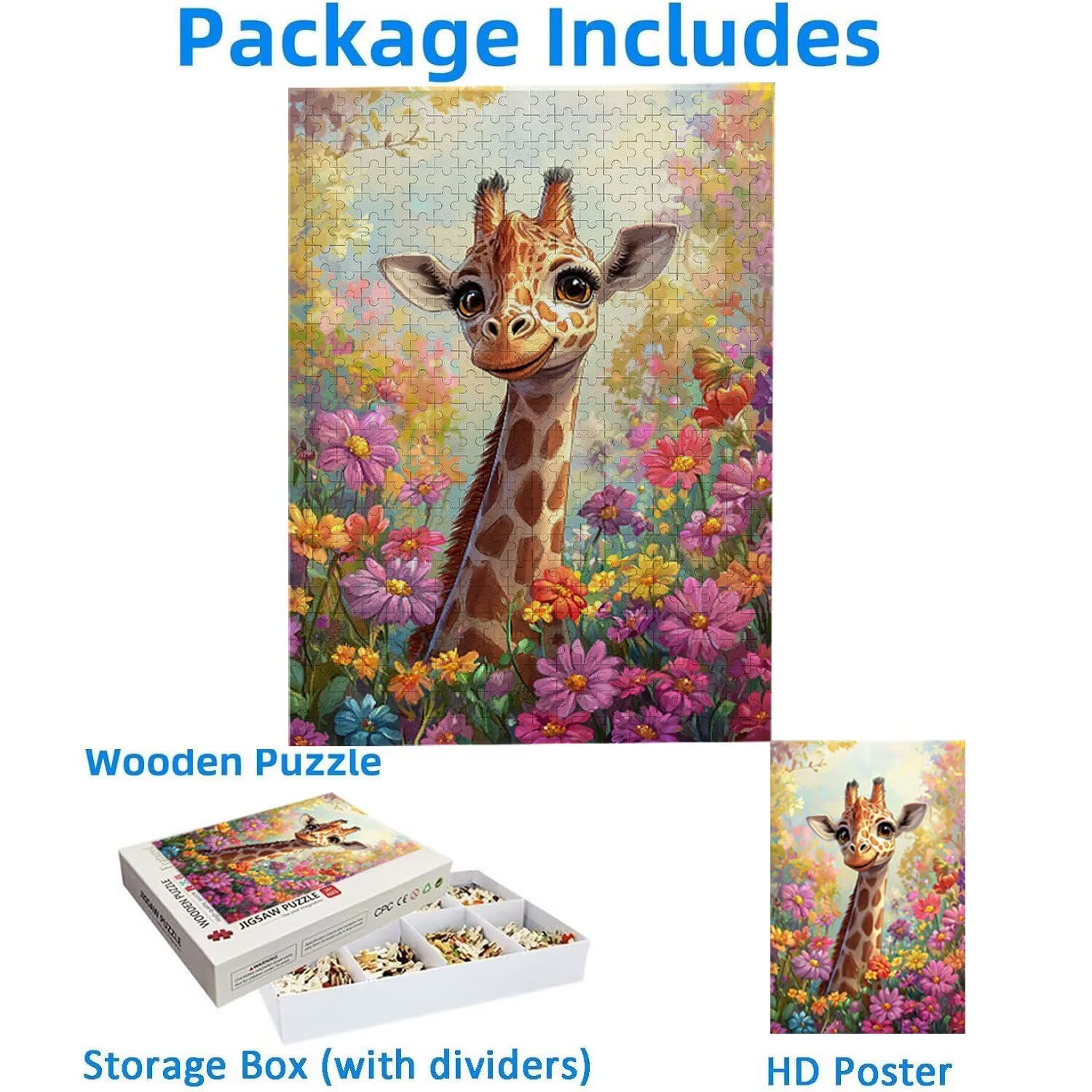 1500 Pezzi di Puzzle, Giraffe1500 Pezzi di Puzzle per Adulti, Regalo di Anniversario, Regalo di Natale, Decorazione Della Casa, Prevenzione Della Degenerazione Cerebrale Negli Anziani v-1023