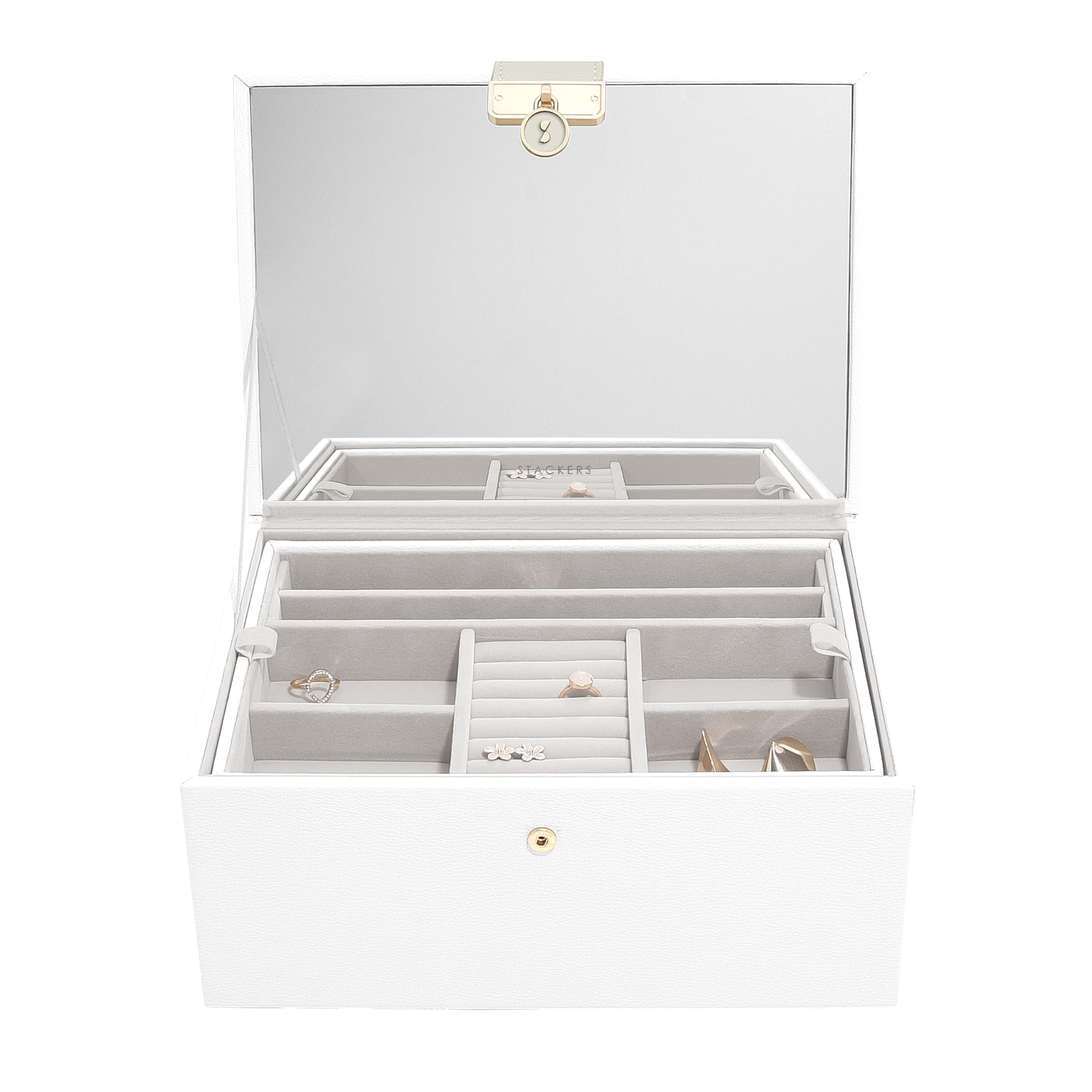 Stackers White Pebble Luxury Classic Jewellery Box