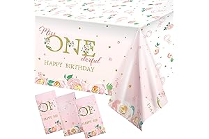 54 x 108 Inch Stunning Deerful Birthday Theme Girl Tablecloth
