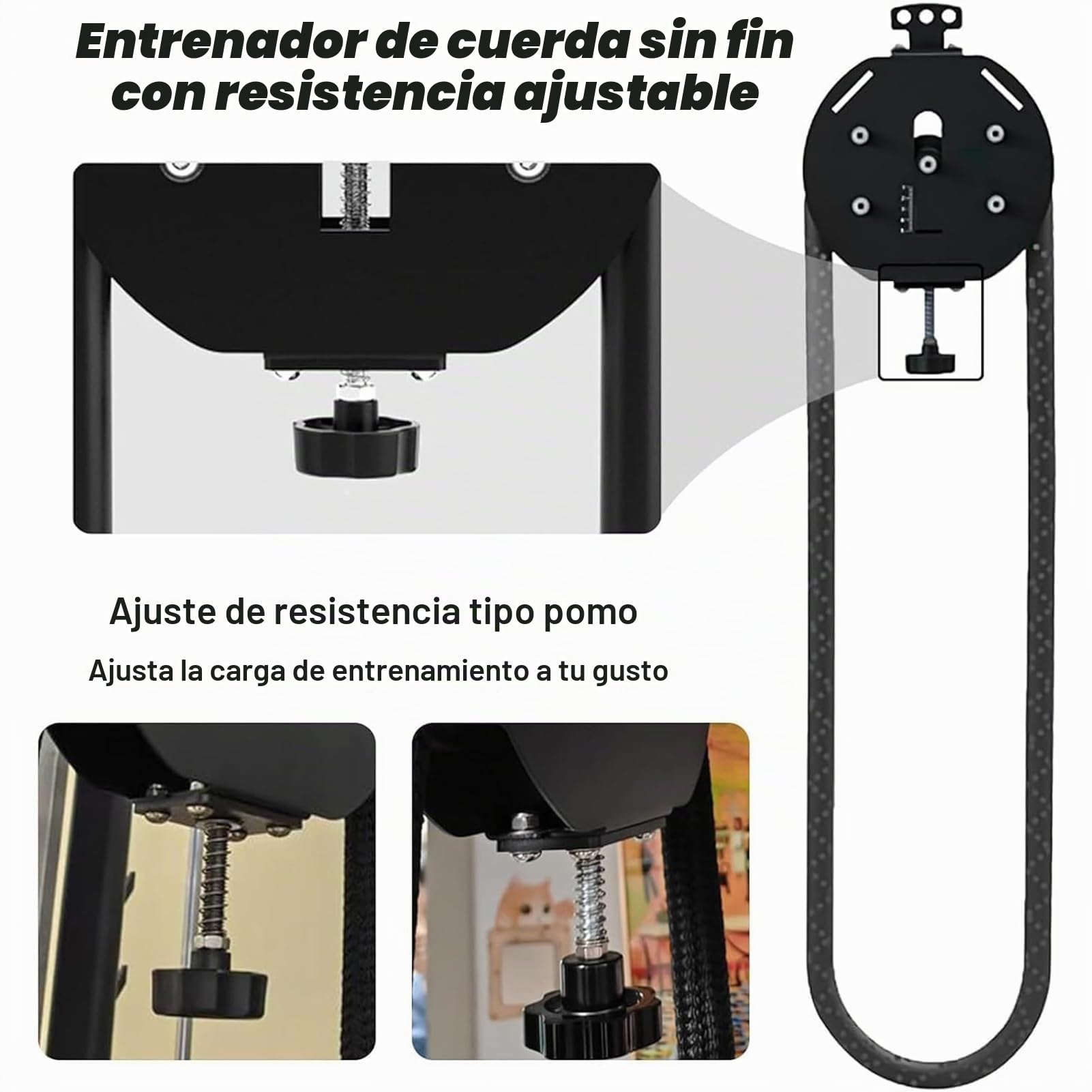 Máquina De Entrenamiento De Resistencia, Entrenador De Cuerda Sin Fin For Gym En Casa, Endless Rope Trainer, Sistema De Poleas De Cable Portátil, para Entrenamiento De Cuerpo Completo
